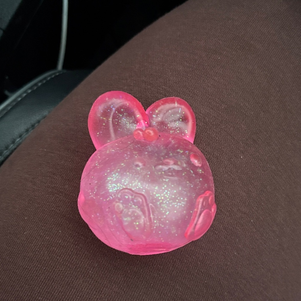 Pink Glittery Bunny Needoh Stress Ball